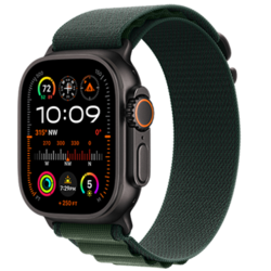 שעון חכם APPLE WATCH ULTRA2 49 Black Titanium Dark Green Alpine Loop