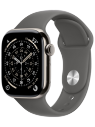 Apple Watch Series 11 GPS  Cellular 42mm Natural Titanium Case with Stone Grey Sport Band - ML