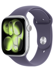 Apple Watch Series 11 GPS  Cellular 46mm Silver Aluminium Case with Purple Fog Sport Band - ML