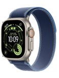 Apple Watch Ultra 3 GPS  Cellular 49mm Natural Titanium Case with BlueBright Blue Trail Loop - SM
